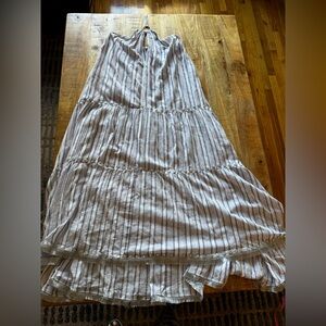 Ramy Brook beach coverup cover up maxi dress cotton striped Blue and White NWOT